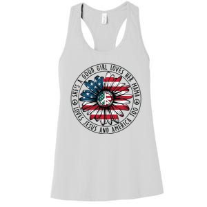 Shes A Good Girl Loves Her Mama Loves Jesus And America Women's Racerback Tank