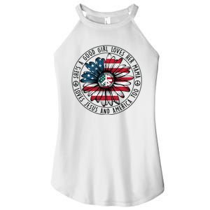 Shes A Good Girl Loves Her Mama Loves Jesus And America Women's Perfect Tri Rocker Tank