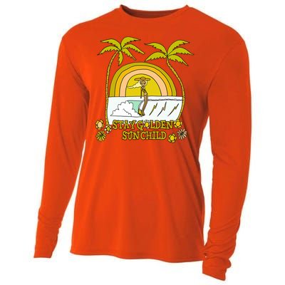 Stay A Golden Sun Summer Vibes Beach Vacay Summertime Great Gift Cooling Performance Long Sleeve Crew