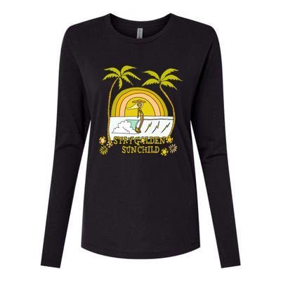 Stay A Golden Sun Summer Vibes Beach Vacay Summertime Great Gift Womens Cotton Relaxed Long Sleeve T-Shirt