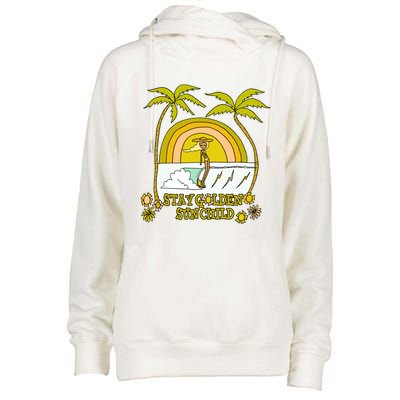 Stay A Golden Sun Summer Vibes Beach Vacay Summertime Great Gift Womens Funnel Neck Pullover Hood