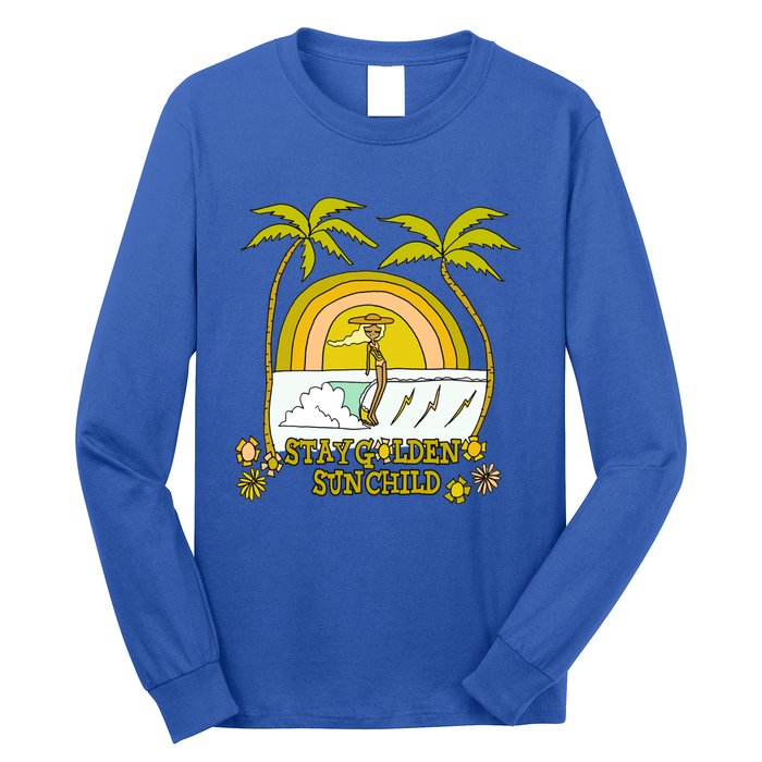 Stay A Golden Sun Summer Vibes Beach Vacay Summertime Great Gift Long Sleeve Shirt