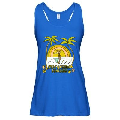 Stay A Golden Sun Summer Vibes Beach Vacay Summertime Great Gift Ladies Essential Flowy Tank