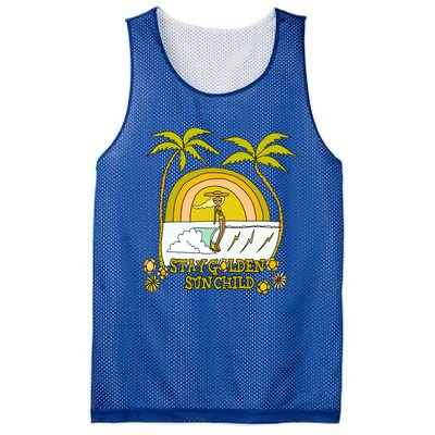 Stay A Golden Sun Summer Vibes Beach Vacay Summertime Great Gift Mesh Reversible Basketball Jersey Tank