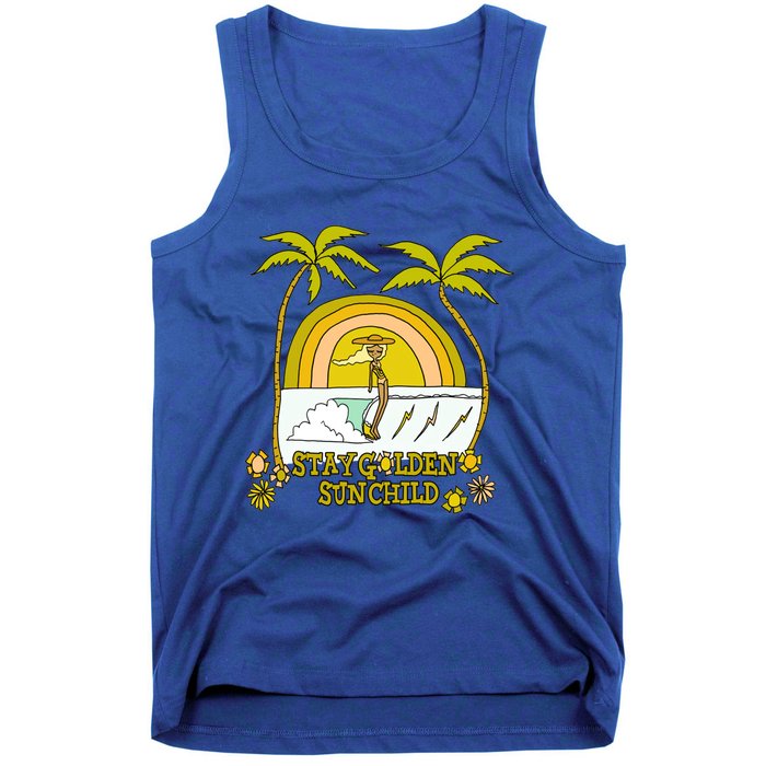 Stay A Golden Sun Summer Vibes Beach Vacay Summertime Great Gift Tank Top