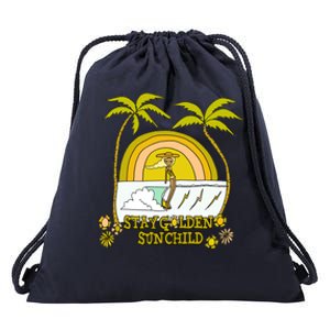 Stay A Golden Sun Summer Vibes Beach Vacay Summertime Great Gift Drawstring Bag