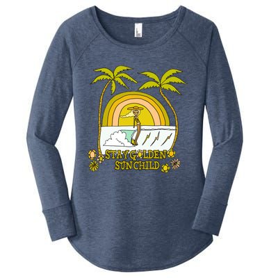 Stay A Golden Sun Summer Vibes Beach Vacay Summertime Great Gift Women's Perfect Tri Tunic Long Sleeve Shirt