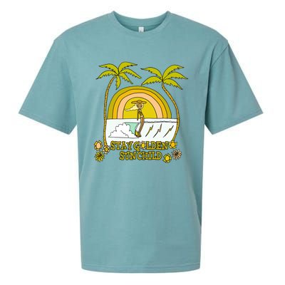 Stay A Golden Sun Summer Vibes Beach Vacay Summertime Great Gift Sueded Cloud Jersey T-Shirt