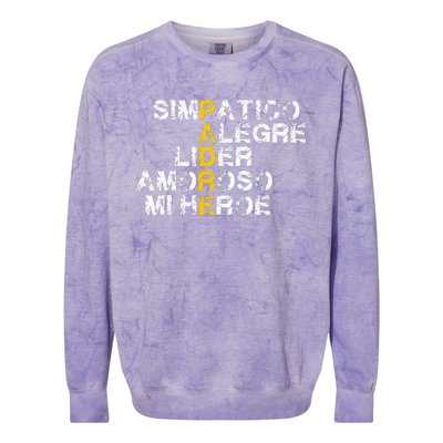 Spanish Acronym Gift For Fathers Day Colorblast Crewneck Sweatshirt