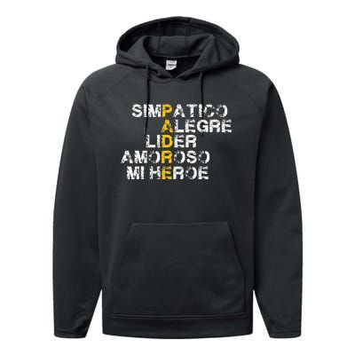 Spanish Acronym Gift For Fathers Day Performance Fleece Hoodie