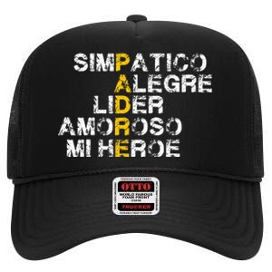 Spanish Acronym Gift For Fathers Day High Crown Mesh Back Trucker Hat