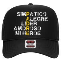 Spanish Acronym Gift For Fathers Day High Crown Mesh Back Trucker Hat