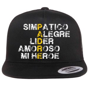 Spanish Acronym Gift For Fathers Day Flat Bill Trucker Hat