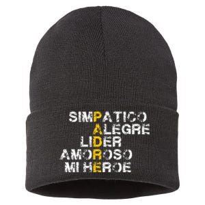 Spanish Acronym Gift For Fathers Day Sustainable Knit Beanie