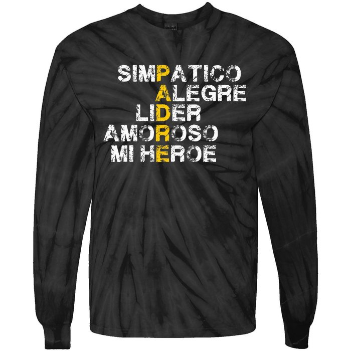 Spanish Acronym Gift For Fathers Day Tie-Dye Long Sleeve Shirt