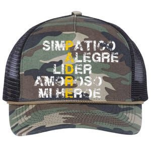 Spanish Acronym Gift For Fathers Day Retro Rope Trucker Hat Cap