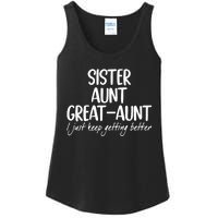 Sister Aunt Great Aunt I Just Keep Getting Better Ladies Essential Tank