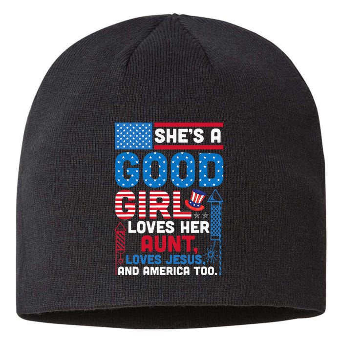 SheS A Good Girl Loves Her Aunt Loves Jesus And America Too Sustainable Beanie