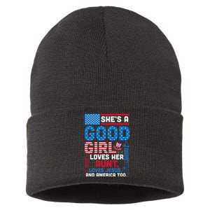 SheS A Good Girl Loves Her Aunt Loves Jesus And America Too Sustainable Knit Beanie