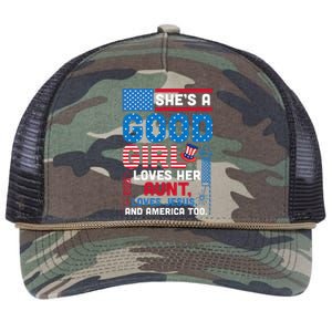 SheS A Good Girl Loves Her Aunt Loves Jesus And America Too Retro Rope Trucker Hat Cap