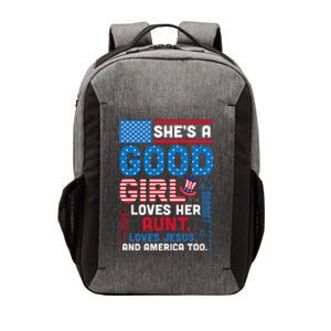 SheS A Good Girl Loves Her Aunt Loves Jesus And America Too Vector Backpack