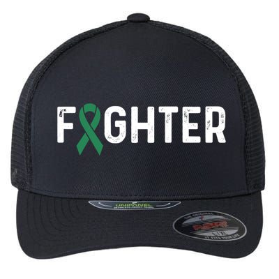 Scoliosis Awareness Green Ribbon Fighter Gift Flexfit Unipanel Trucker Cap