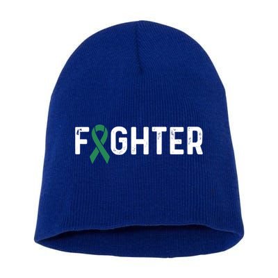 Scoliosis Awareness Green Ribbon Fighter Gift Short Acrylic Beanie