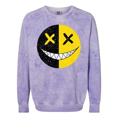 Street Abstract Graffiti Smile X Face Colorblast Crewneck Sweatshirt