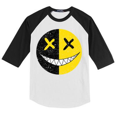 Street Abstract Graffiti Smile X Face Kids Colorblock Raglan Jersey