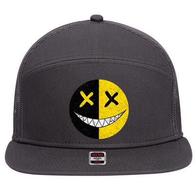 Street Abstract Graffiti Smile X Face 7 Panel Mesh Trucker Snapback Hat