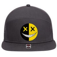 Street Abstract Graffiti Smile X Face 7 Panel Mesh Trucker Snapback Hat
