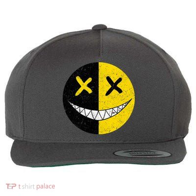 Street Abstract Graffiti Smile X Face Wool Snapback Cap