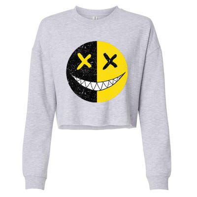 Street Abstract Graffiti Smile X Face Cropped Pullover Crew