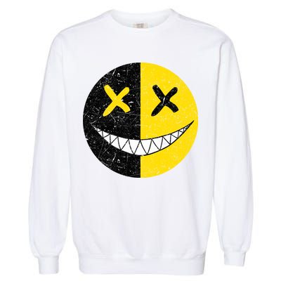 Street Abstract Graffiti Smile X Face Garment-Dyed Sweatshirt