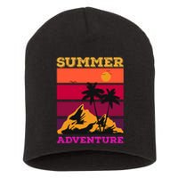 Summer Adventure Graphic Short Acrylic Beanie