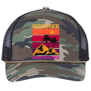 Summer Adventure Graphic Retro Rope Trucker Hat Cap