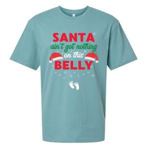 Santa AinT Got Nothing On This Belly Funny Pregnant Gift Sueded Cloud Jersey T-Shirt