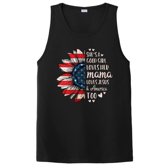 Shes A Good Girl Loves Her Mama Jesus America PosiCharge Competitor Tank