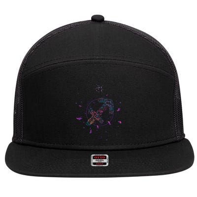 Sagittarius Floral Zodiac 7 Panel Mesh Trucker Snapback Hat