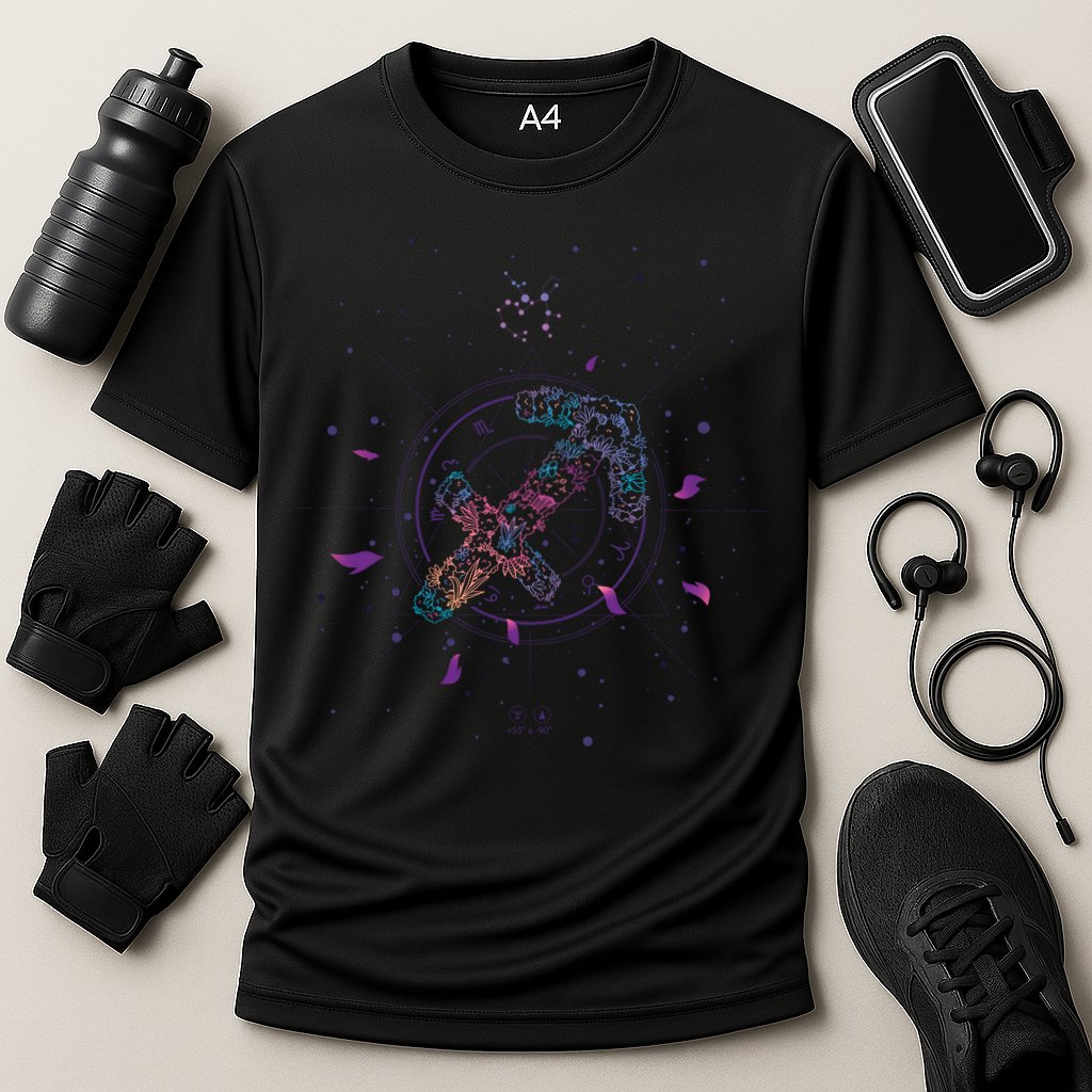 Sagittarius Floral Zodiac Cooling Performance Crew T-Shirt