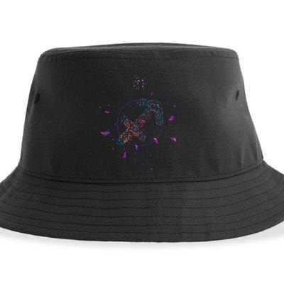 Sagittarius Floral Zodiac Sustainable Bucket Hat