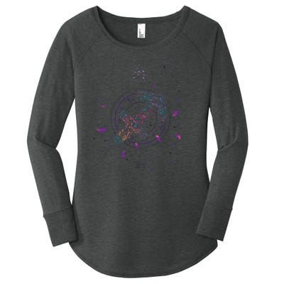 Sagittarius Floral Zodiac Women's Perfect Tri Tunic Long Sleeve Shirt