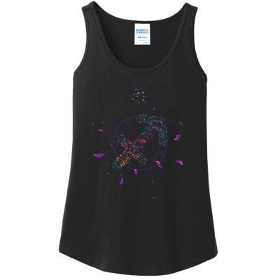 Sagittarius Floral Zodiac Ladies Essential Tank