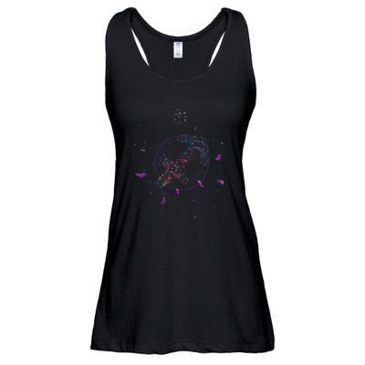 Sagittarius Floral Zodiac Ladies Essential Flowy Tank