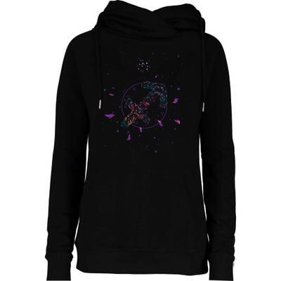 Sagittarius Floral Zodiac Womens Funnel Neck Pullover Hood