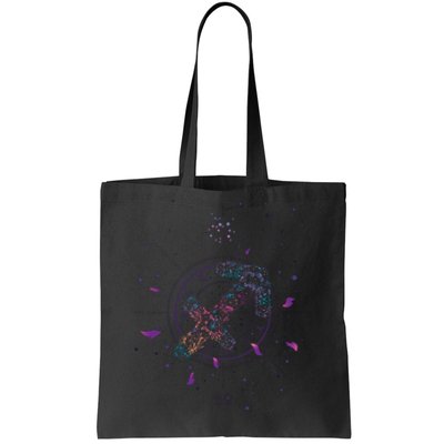 Sagittarius Floral Zodiac Tote Bag