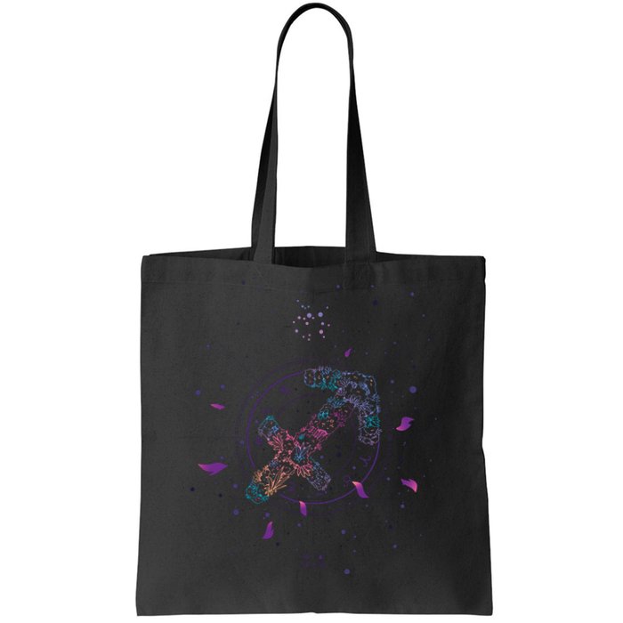 Sagittarius Floral Zodiac Tote Bag