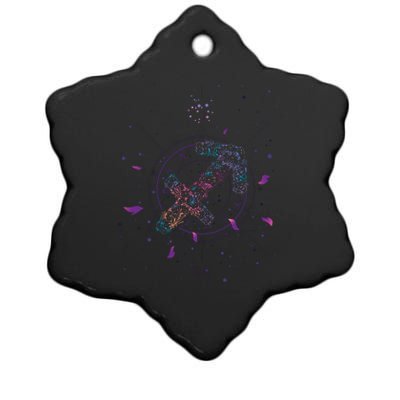 Sagittarius Floral Zodiac Ceramic Star Ornament