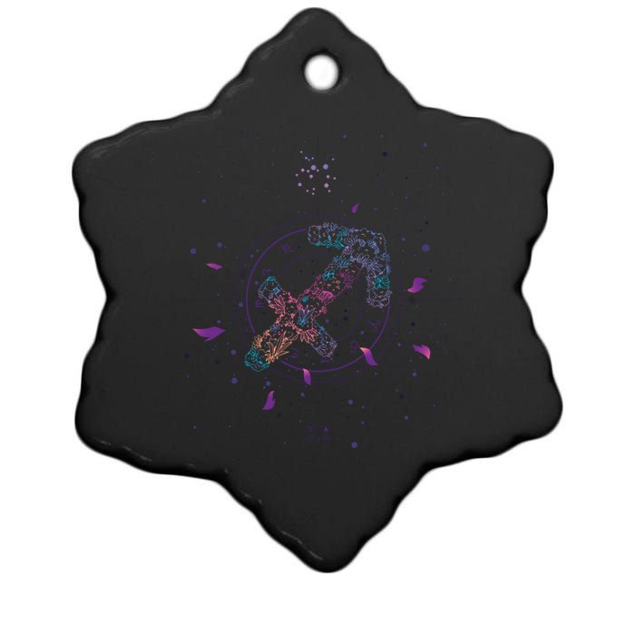 Sagittarius Floral Zodiac Ceramic Star Ornament