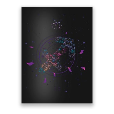 Sagittarius Floral Zodiac Poster